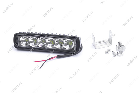 Фара светодиодная (направленный свет) 18W 6LED прямоуг. 