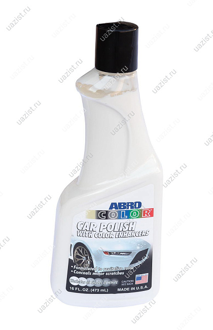 Автополироль для кузова цветная (белая) (473мл) ABRO 
